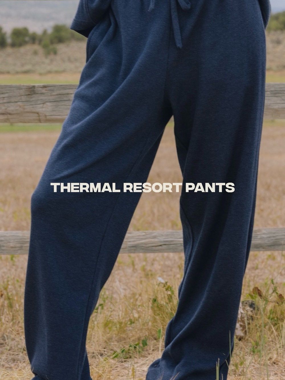 Daily Drills Navy Wide-Leg Thermal Resort Pants